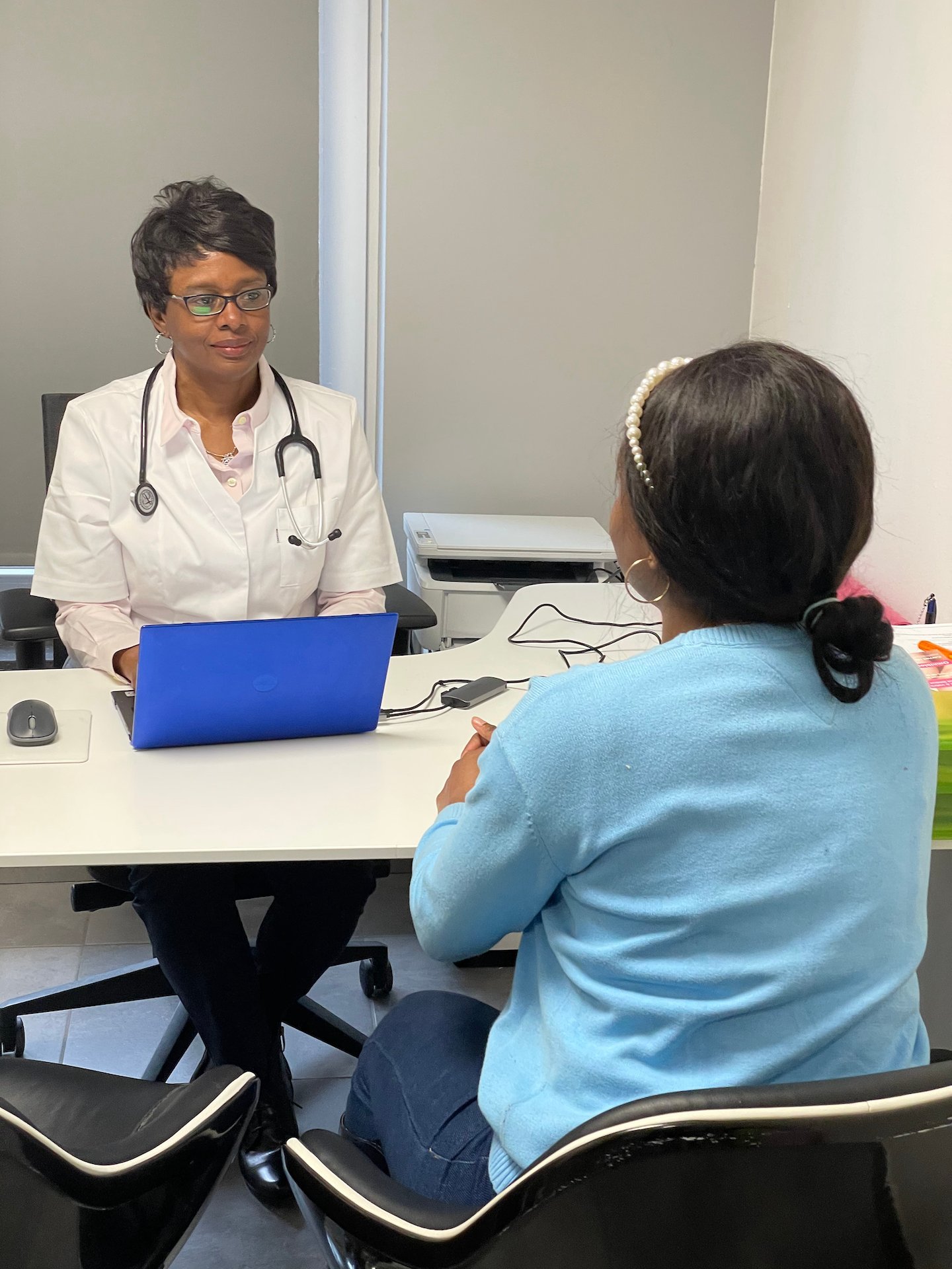 Dr Célestine Mbuyamba during a consultation